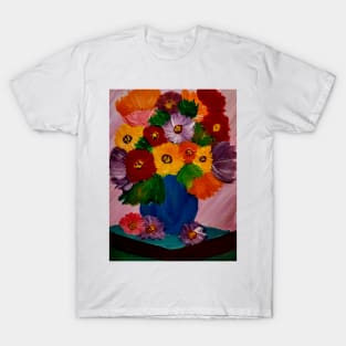 A lovely boutique of flowers in a blue vase T-Shirt